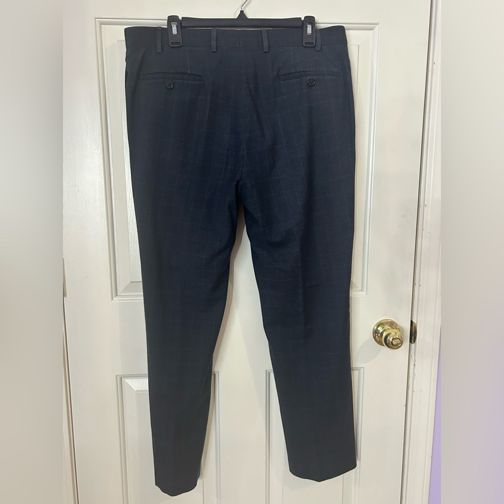 Ralph Ralph Lauren Dress Pants Men 36x30 (36x29) Window Pane Plaid Stretch Gray - Picture 3 of 8